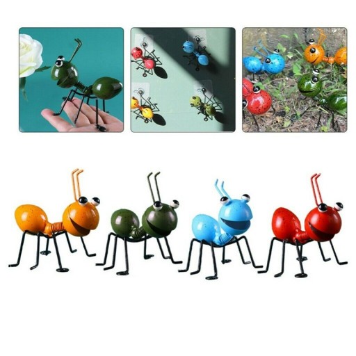 4PCS Garden Decor Art Metal Sculpture Ant Ornament Cute Insect Art Garden Lawn