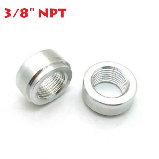 2Pcs Silver Aluminum Alloy Adapter NPT Pipe Thread Weld On Fitting