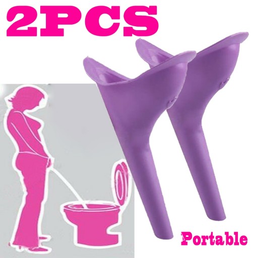 2pc Camping Women Urine Funnel Portable Female Urinal Cup Travel Urination Device