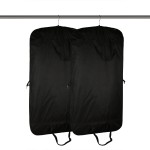 Premium Quality Black Garment Bag Covers Set of 2 Featuring Zipper Carry Handles and Folding For Storage or Travel for Dresses, Suit, Jacket, Coat - Black