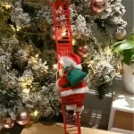 Party Decor Electric Climbing Ladder Santa Claus Christmas Music Figurine
