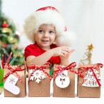 12pc Christmas Craft Paper Gift Packing Box With Ribbon/Card Candy Cookie Box