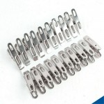 Pack 20 Stainless Steel Spring Loaded Laundry Dry Line Airer Clothes Clip Pegs