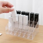 24 Acrylic Clear Lipstick Cosmetic Holder Organizer for Makeup Display Storage Case