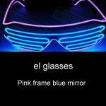 El Wire LED Glasses Glow Glasses Light Up Flashing Shutter Neon Rave Glasses Party For Adults Sunglasses Glow In The Dark Neon Flashing Glasses