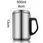 Stainless Steel Cup With Handle With Lid Travel Mug Coffee Mug Tumbler 500ml 