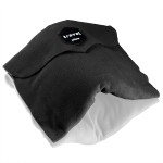 Travel Pillow - Ergonomic Neck Support Pillow Super Soft Comfort & Machine Washable Fleece Easy to Carry for Flight Car Train and Bus Travel - Black