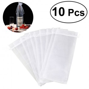 10Pcs Party Wedding Hoom Decor Sheer Organza Wine Bottle Gift Bags Cover