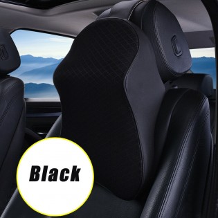 1X Car Seat Headrest Pad Memory Foam Pillow Head Neck Rest Support Cushion Black