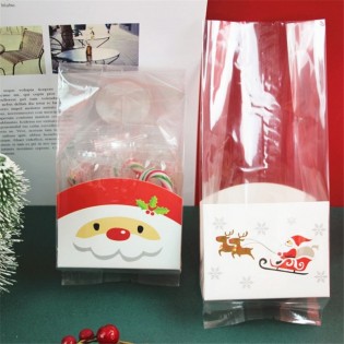 50PCS Christmas Santa Claus Gift Bags Paper Craft Bags Candy Bags Sweet Bags