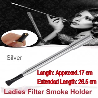 Lady Long Slim Smoke Cigarette Holder Vintage Filter Telescopic Aluminum 3 Color