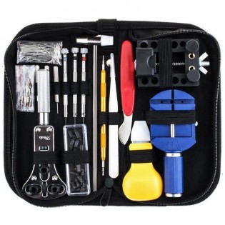 Watch Repair Tool Kit 147PCS for Battery Replacement Band Tool Link Pin Remover with Carrying Case