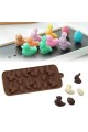 14 Grid Chocolate Mould Easter Egg Bunny Duck Ice Cube Jelly Lolly Silicone Moud