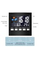 LCD Digital Display Thermometer Humidity Clock Colorful Alarm Calendar Weather