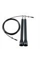 Speed Jump Rope, Premium Quality Ball Bearing Speed Rope Adjustable Cable for Men, Women and Children to do Fitness Training, Skipping Exercise - Black